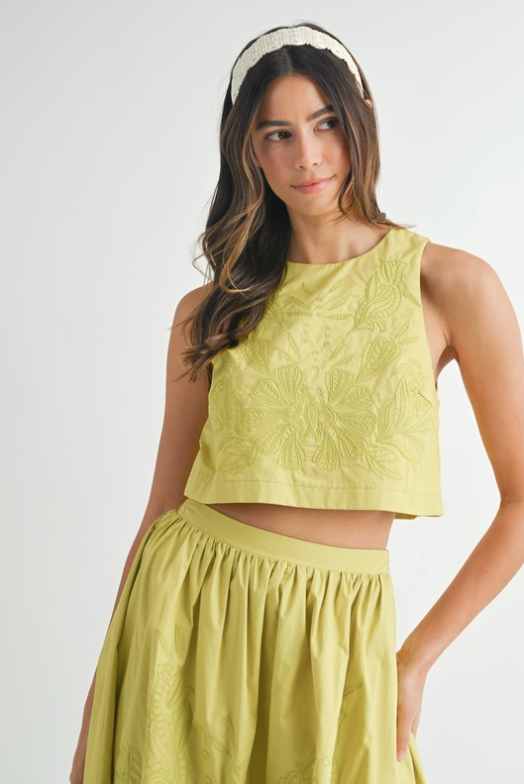 Embroidered Crop Top