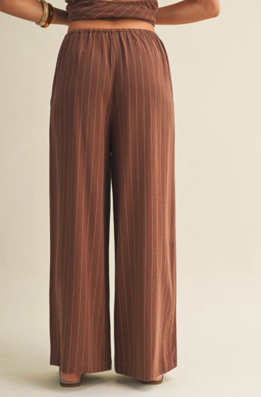 Drawstring Waist Stripe Pants