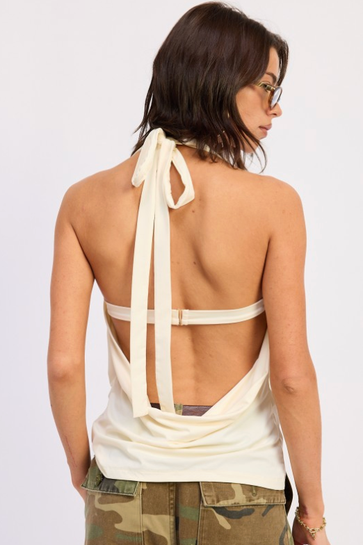 Drape Cowl Neck Bandean Top