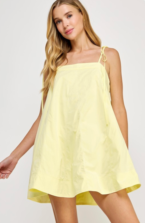 Contrast Top Stitch Mini Dress