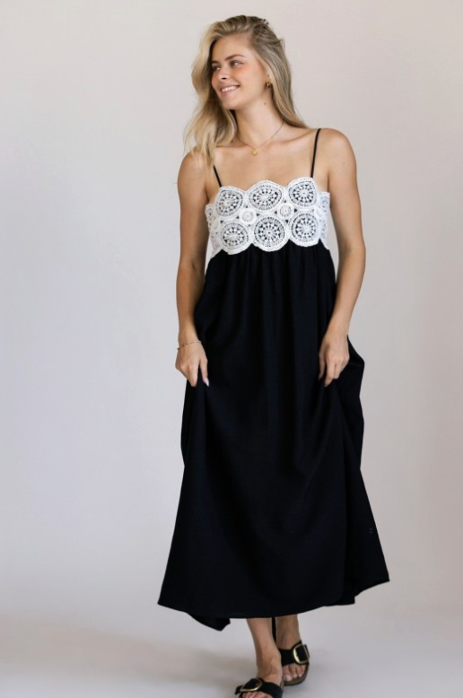 Crochet Lace Midi Dress
