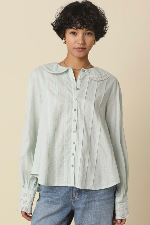 Arely Collar Pintuck Blouse