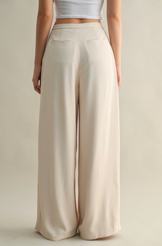 Flowy Pleated High Waist Wide Leg Pants