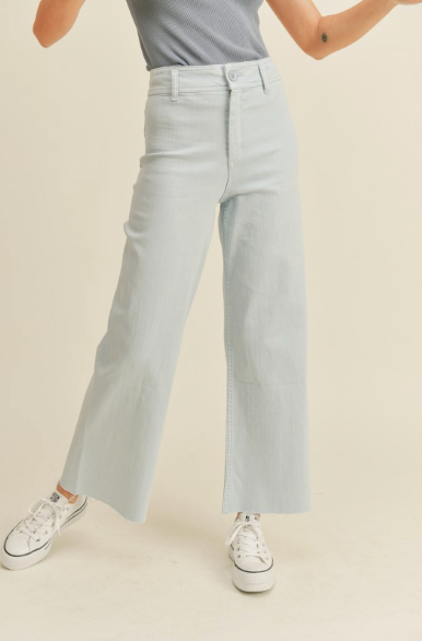 Straight Wide Leg Denim Pants