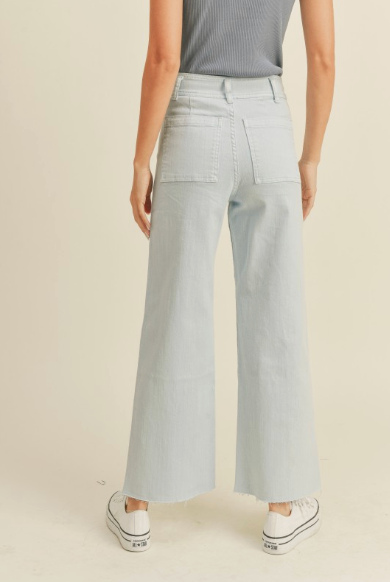 Straight Wide Leg Denim Pants