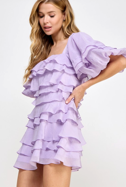 Tiered Ruffle Layered Mini Dress