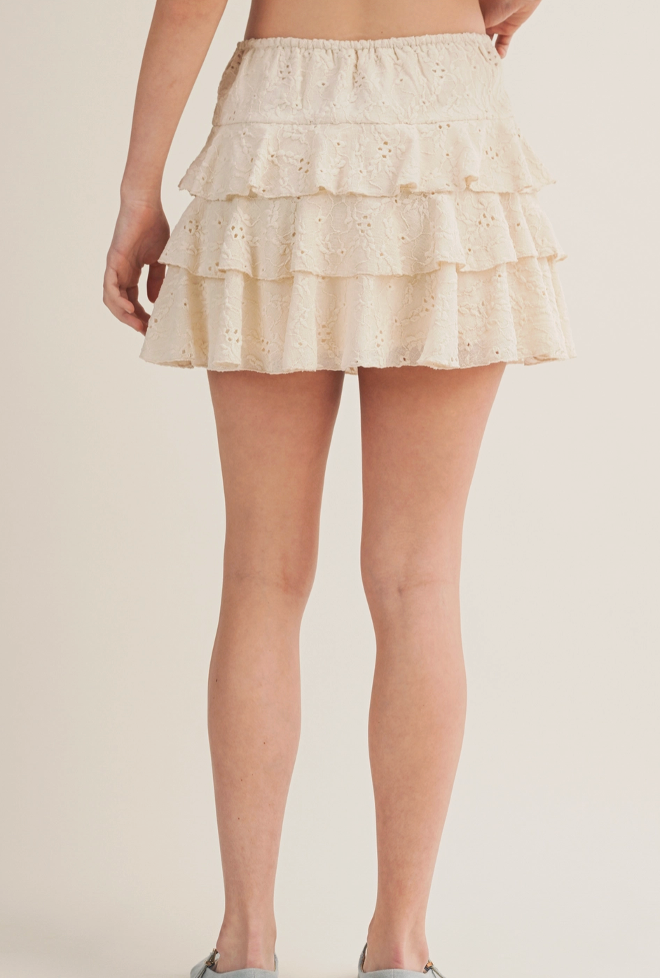 Jacquard Jersey Skort with Tiered Details