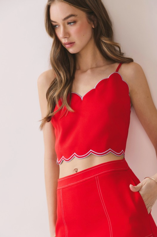 Scalloped Edge Crop Top