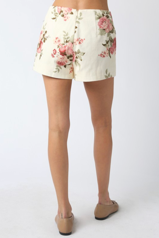 Litzy Floral High-waist Pull-on Shorts