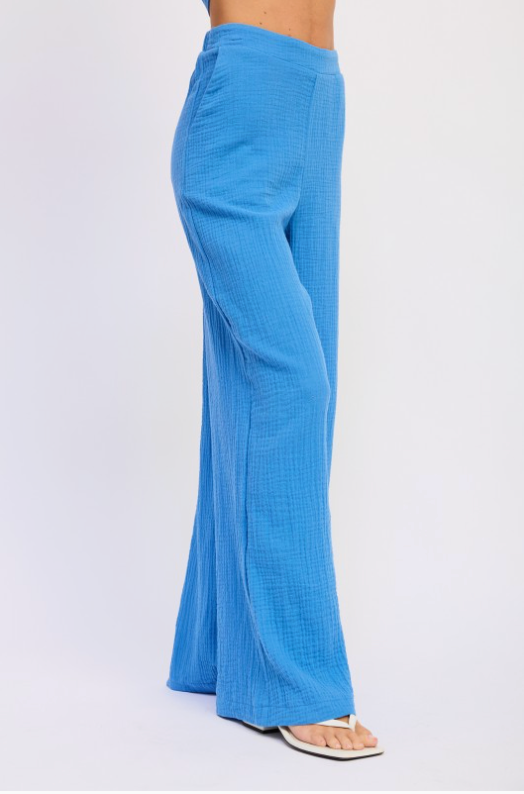 Double Gauze High Waist Palazzo Pants