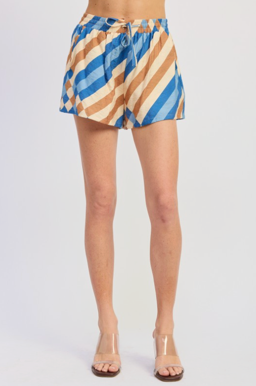 Diagonal Striped Shorts