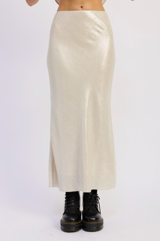 Lurex Linen Bias Skirt