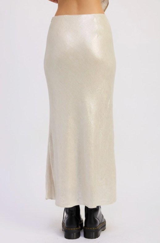 Lurex Linen Bias Skirt