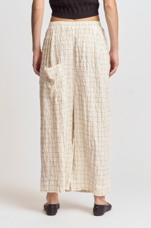 Check Print Gauze Pants