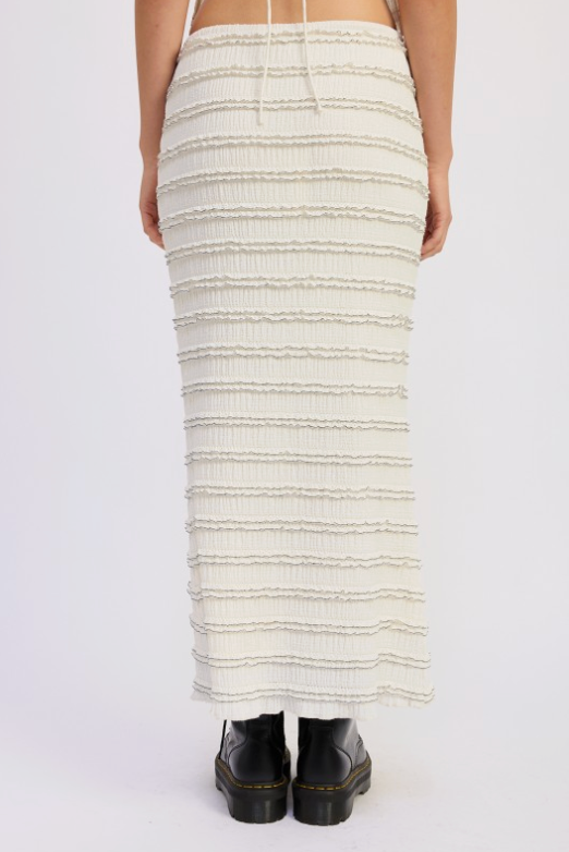 Low Rise Ruffle Maxi Skirt