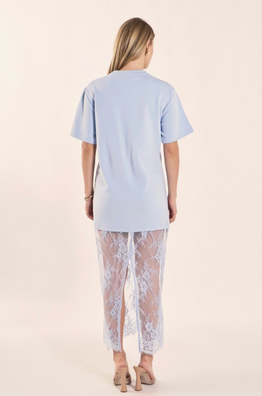 Mix Media T-shirt Lace Dress