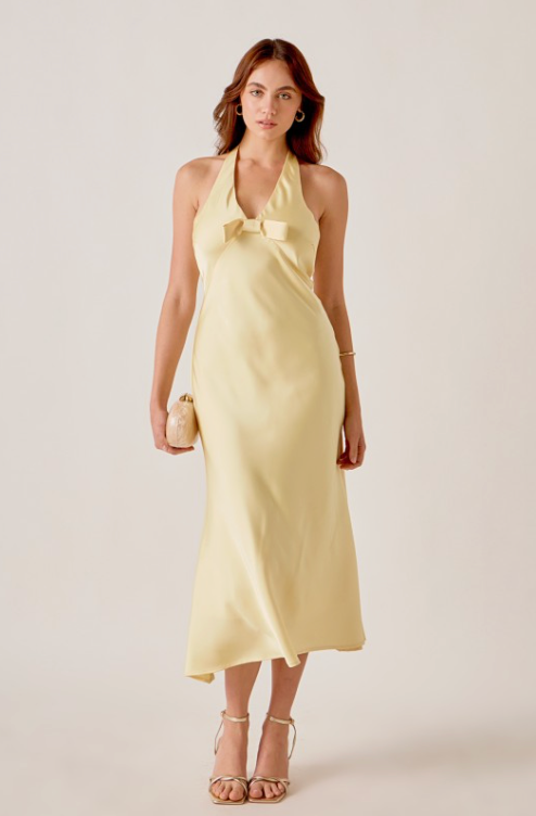 V-neck Satin Dress