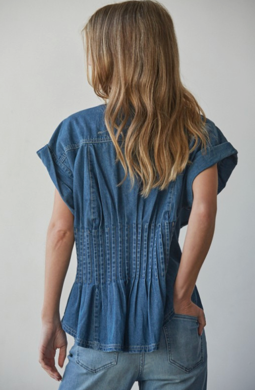 Monaco Denim Peplum Top