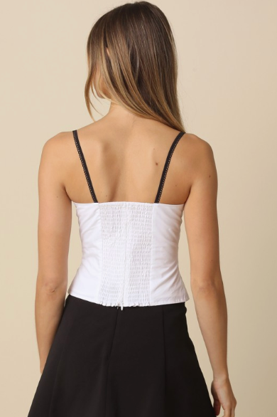 Marlie Contrast Sweetheart Cami Top