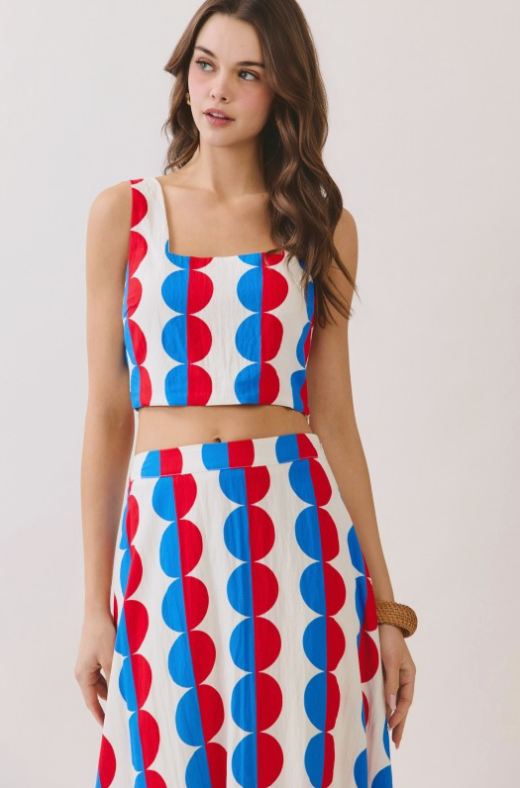 Retro Print Crop Top