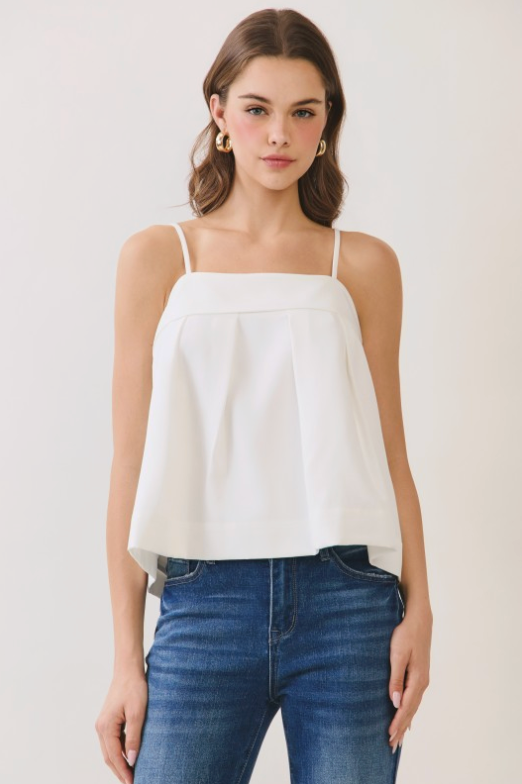 Bow Back Detail Spaghetti Strap Cami Top