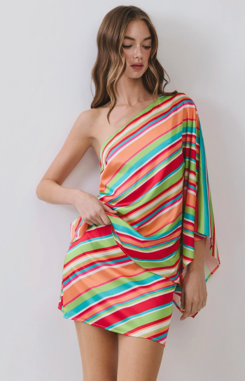One Shoulder Stripe Top