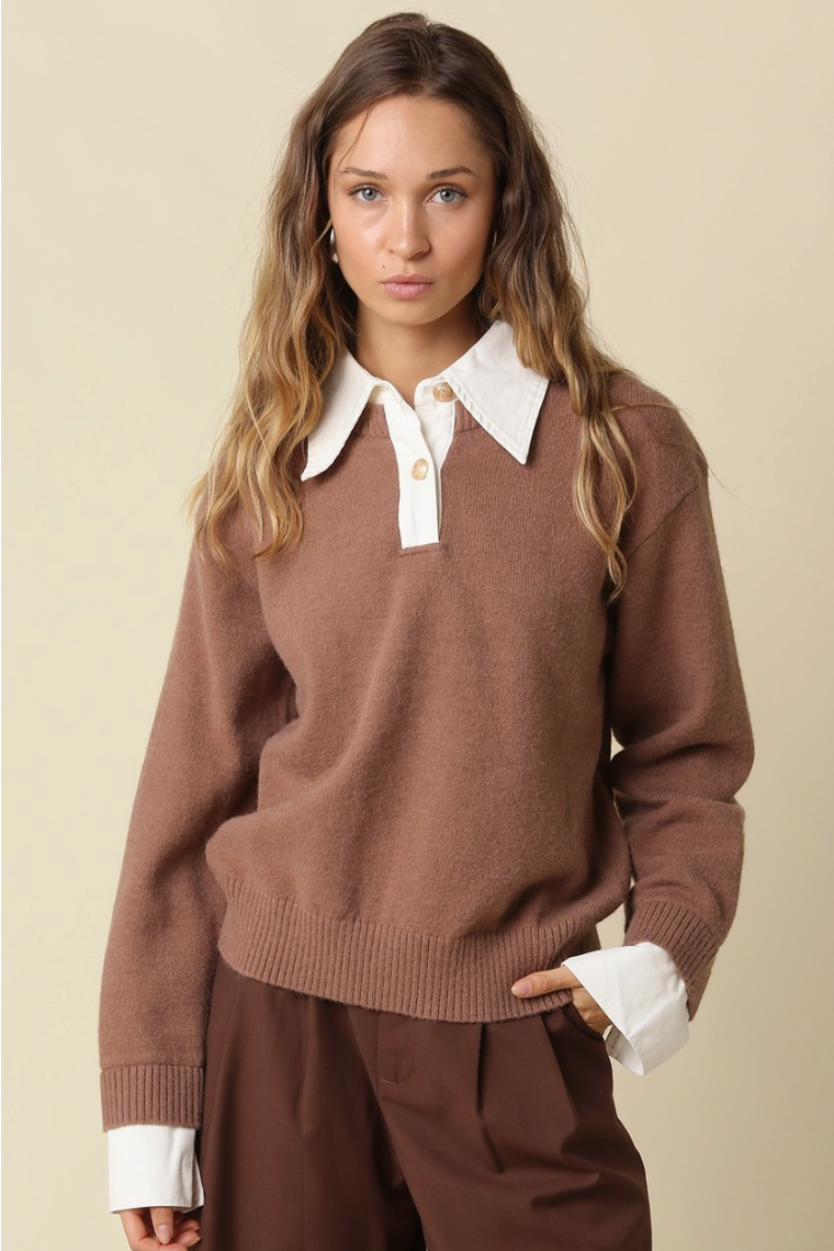 Alina Collar Knit Sweater