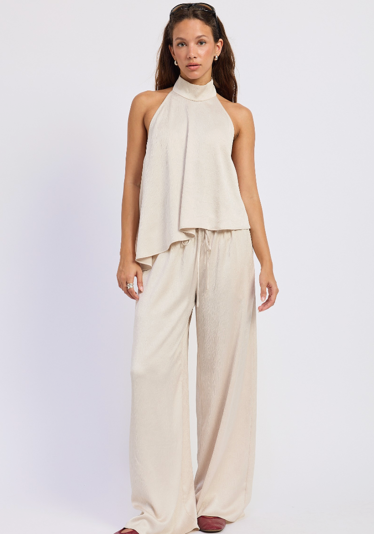 Open Back Asymmetrical Halter Top
