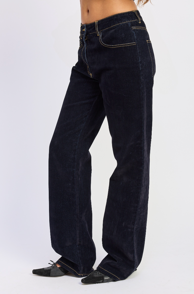 Denim Low Rise Tucker Jeans