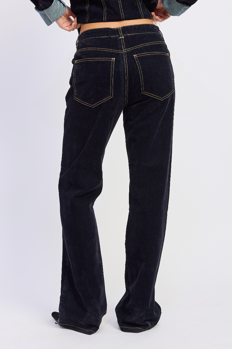 Denim Low Rise Tucker Jeans