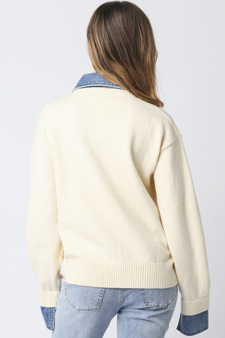 Emely Contrast Knit Sweater
