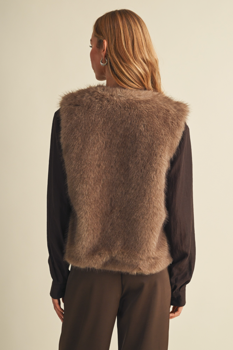 High-pile Faux Fur Layering Vest