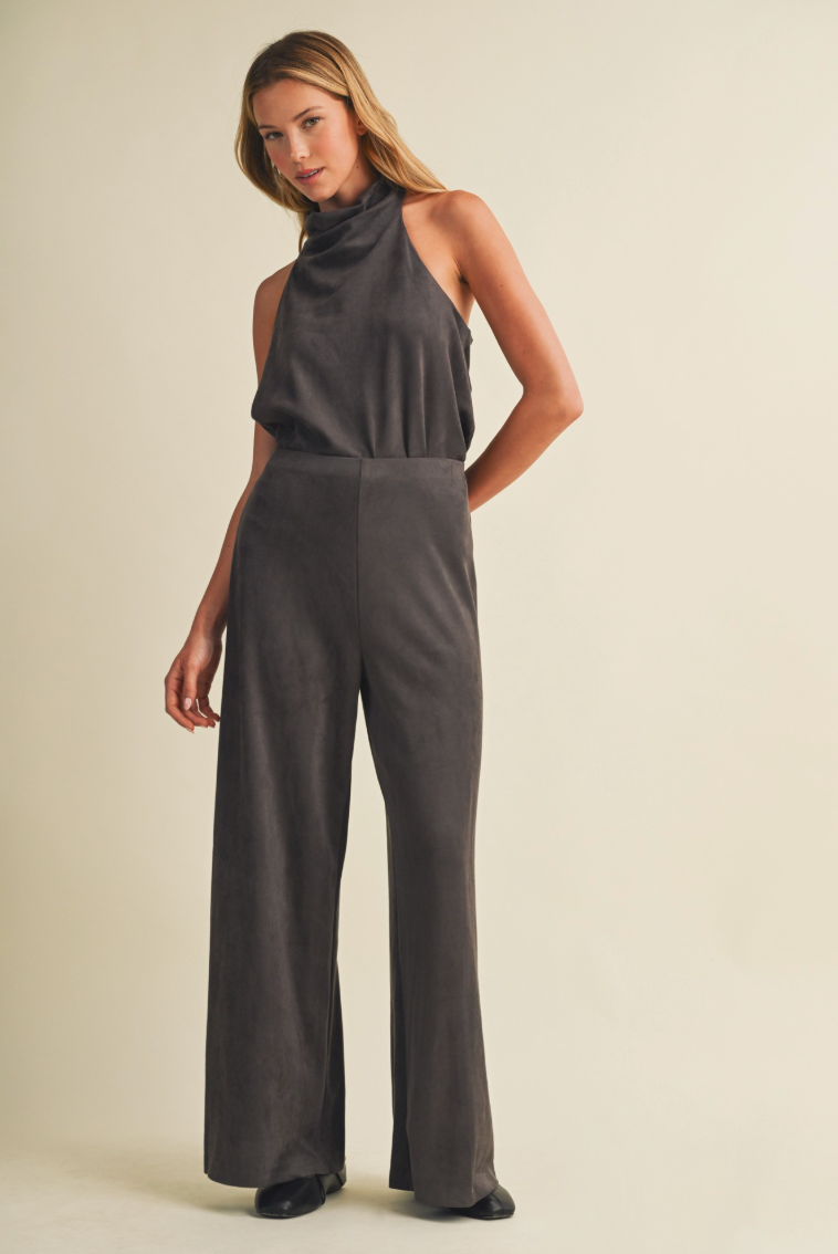 Wide-leg Sueded Knit Trousers