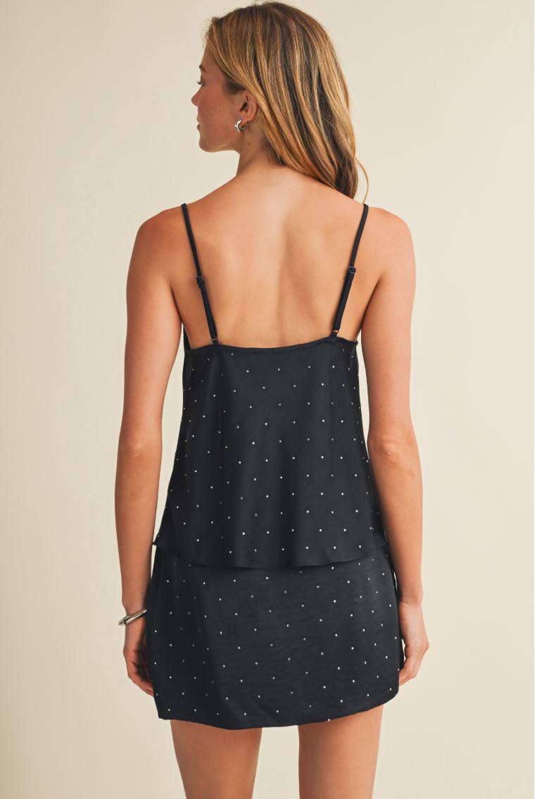 Cowl Neck Polka Dot Satin Camisole