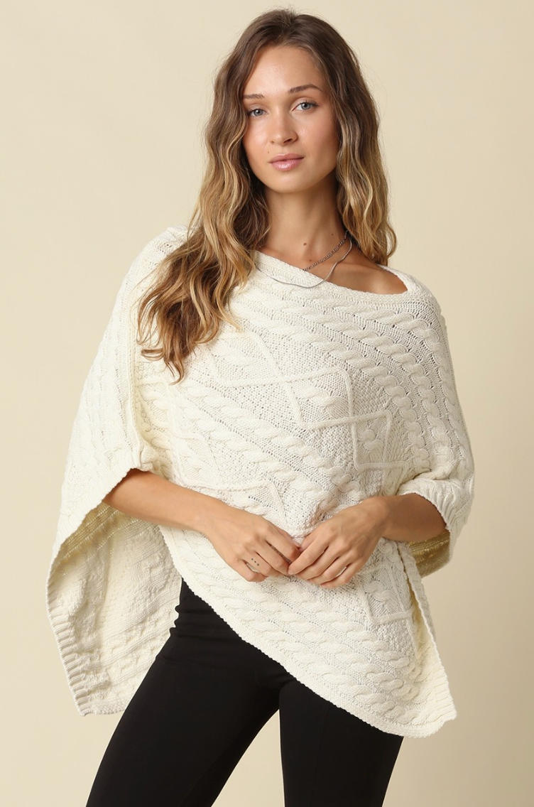 Margo Textured Knit Poncho Top