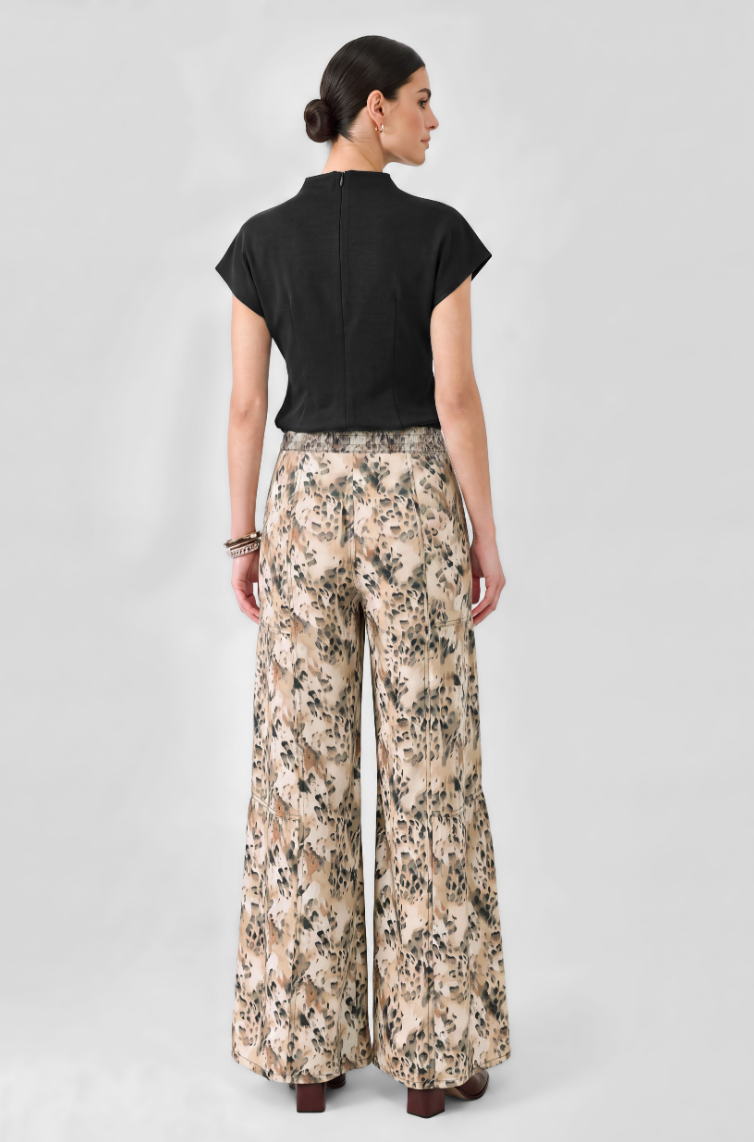Leopard Tiered Wide Leg Palazzo Pants