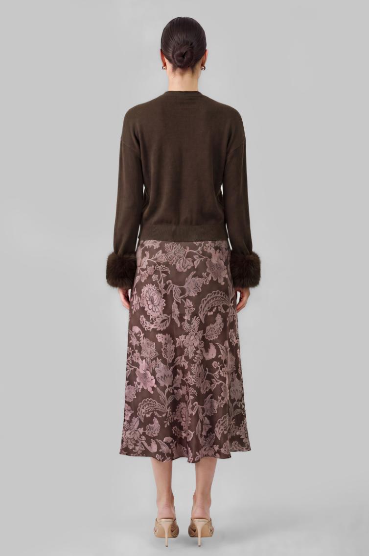 Fur Cuffs Soft Knit Cardigan