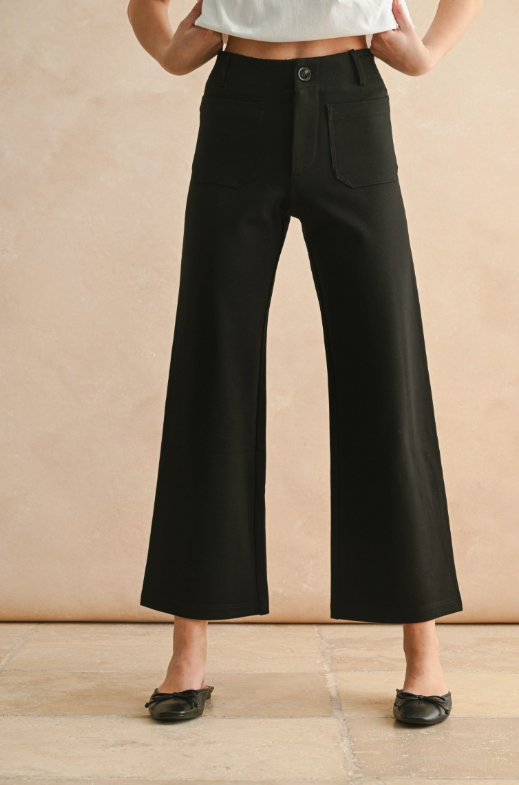 Ponte Fabric Crop Pants