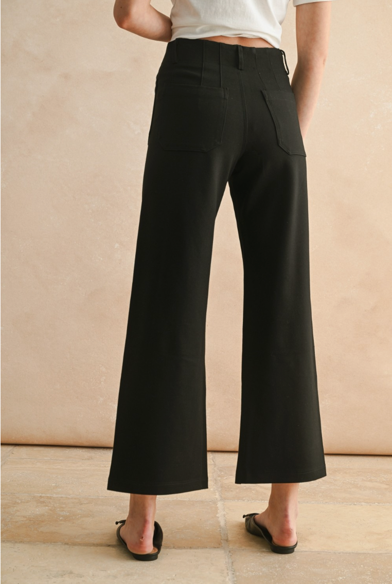 Ponte Fabric Crop Pants