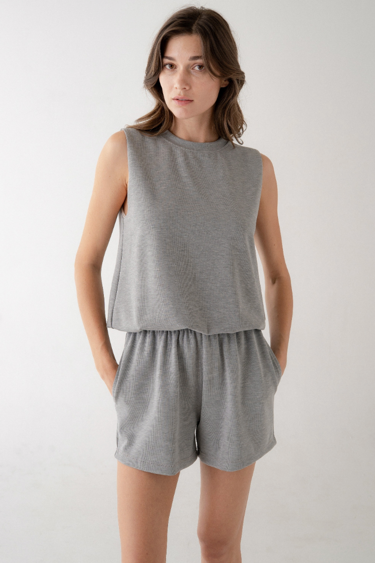 Bubble Hem Sleeveless Top