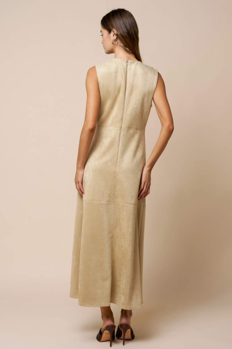 Suede Sleevless Maxi Dress