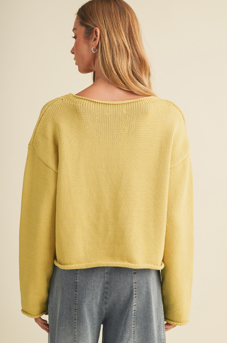 Bateau Neck Dropped Shoulder Sweater