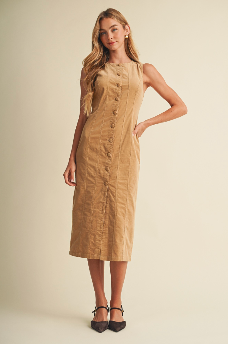 Corduroy Column Sheath Dress