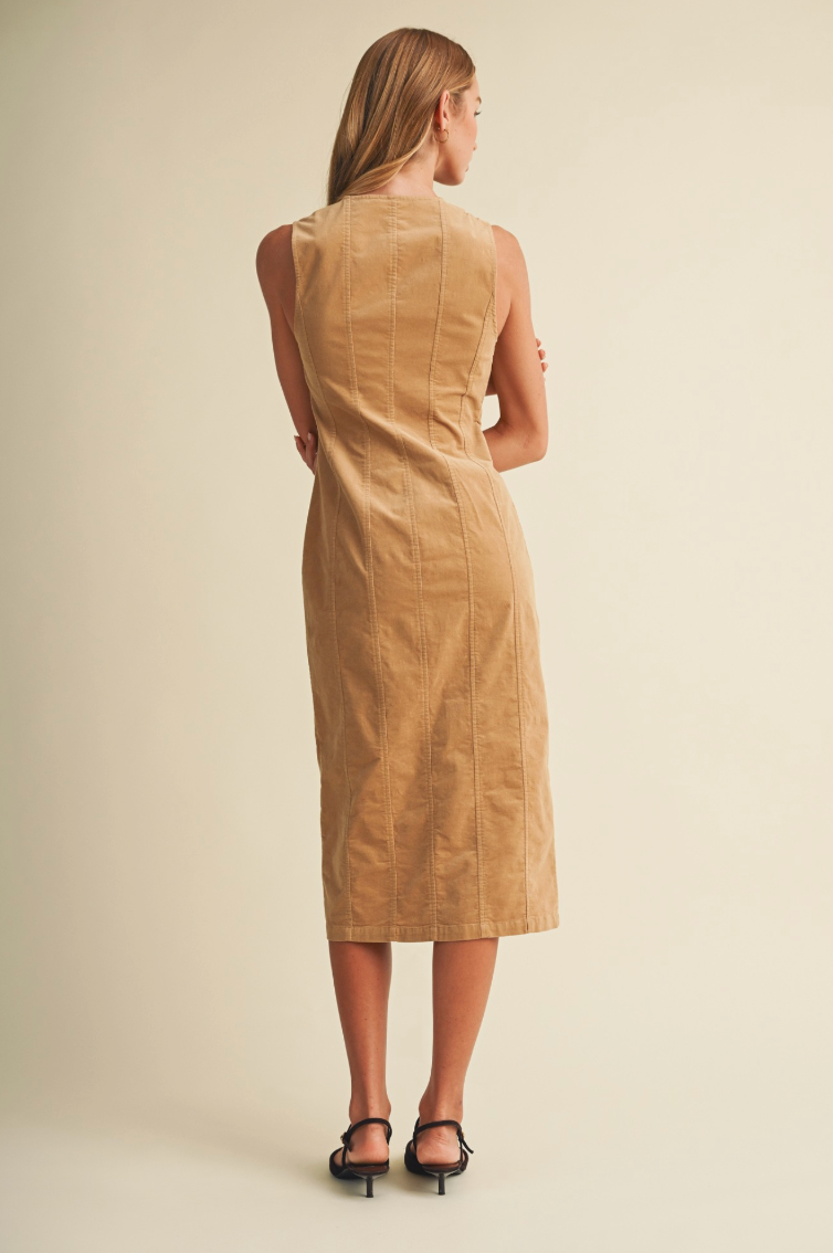 Corduroy Column Sheath Dress