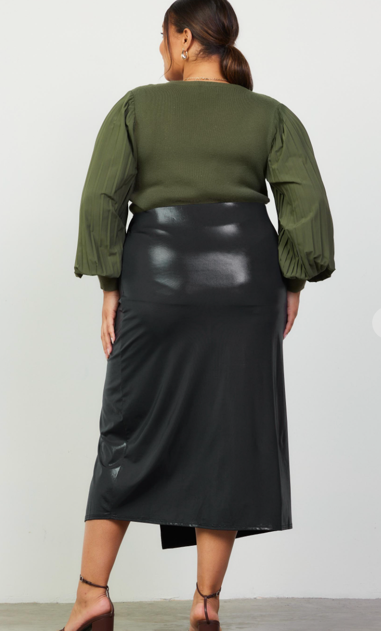 Ring Detail Wrap Midi Skirt