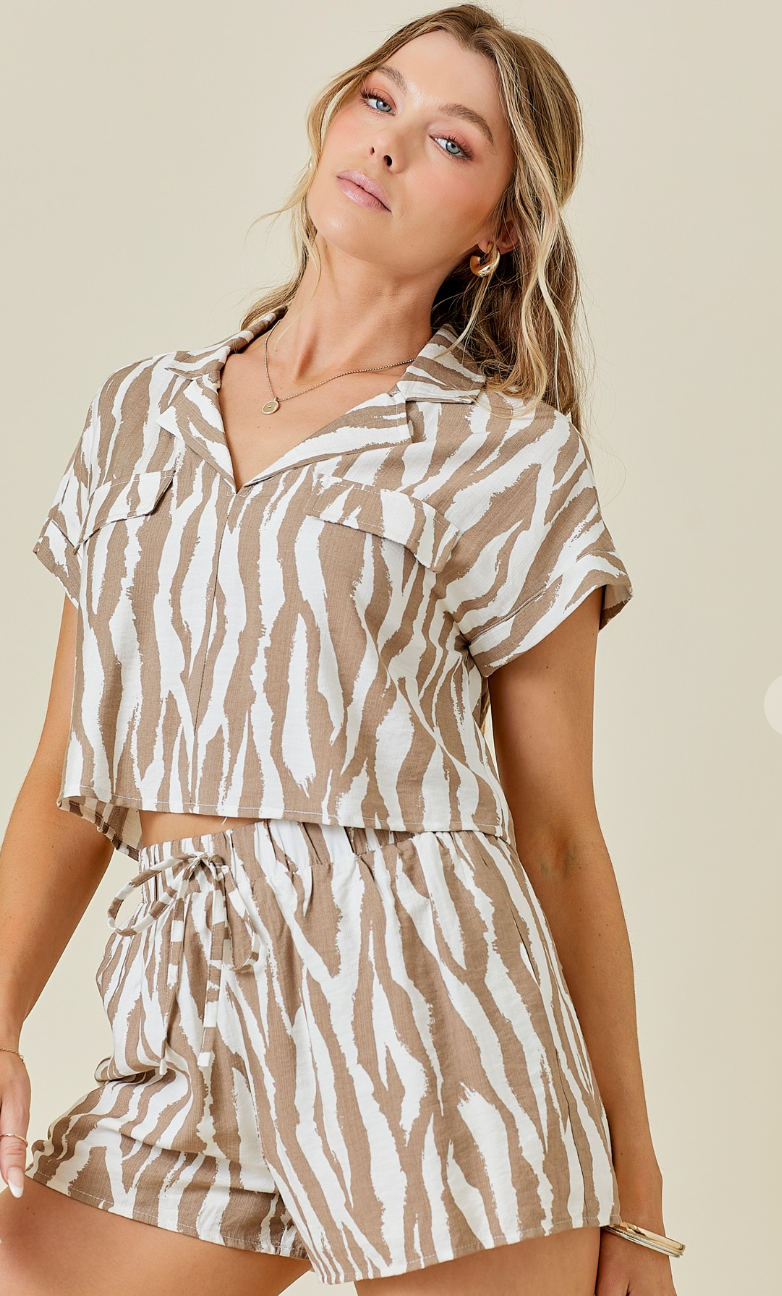 Zebra Boxy Top (Set)