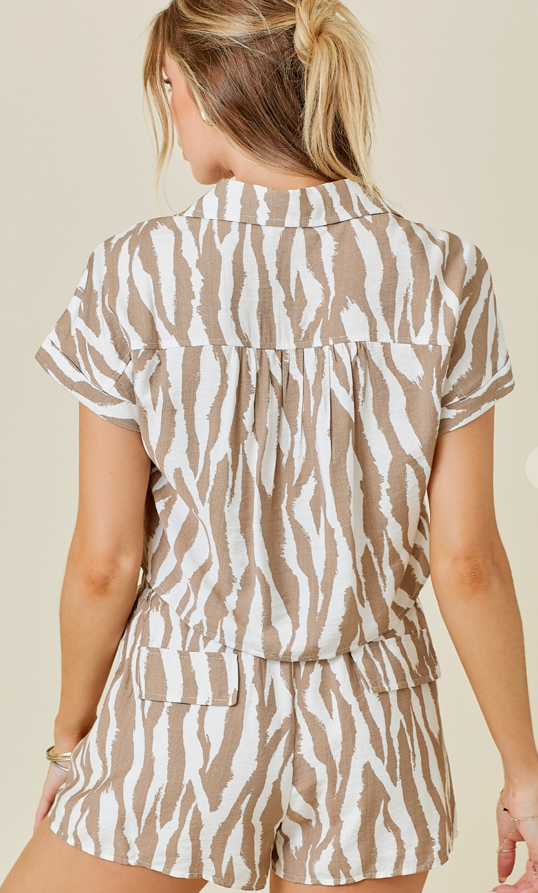 Zebra Boxy Top (Set)