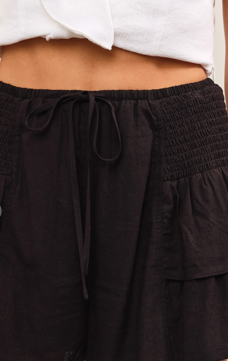 Side Smocked Tiered Ruffle Shorts