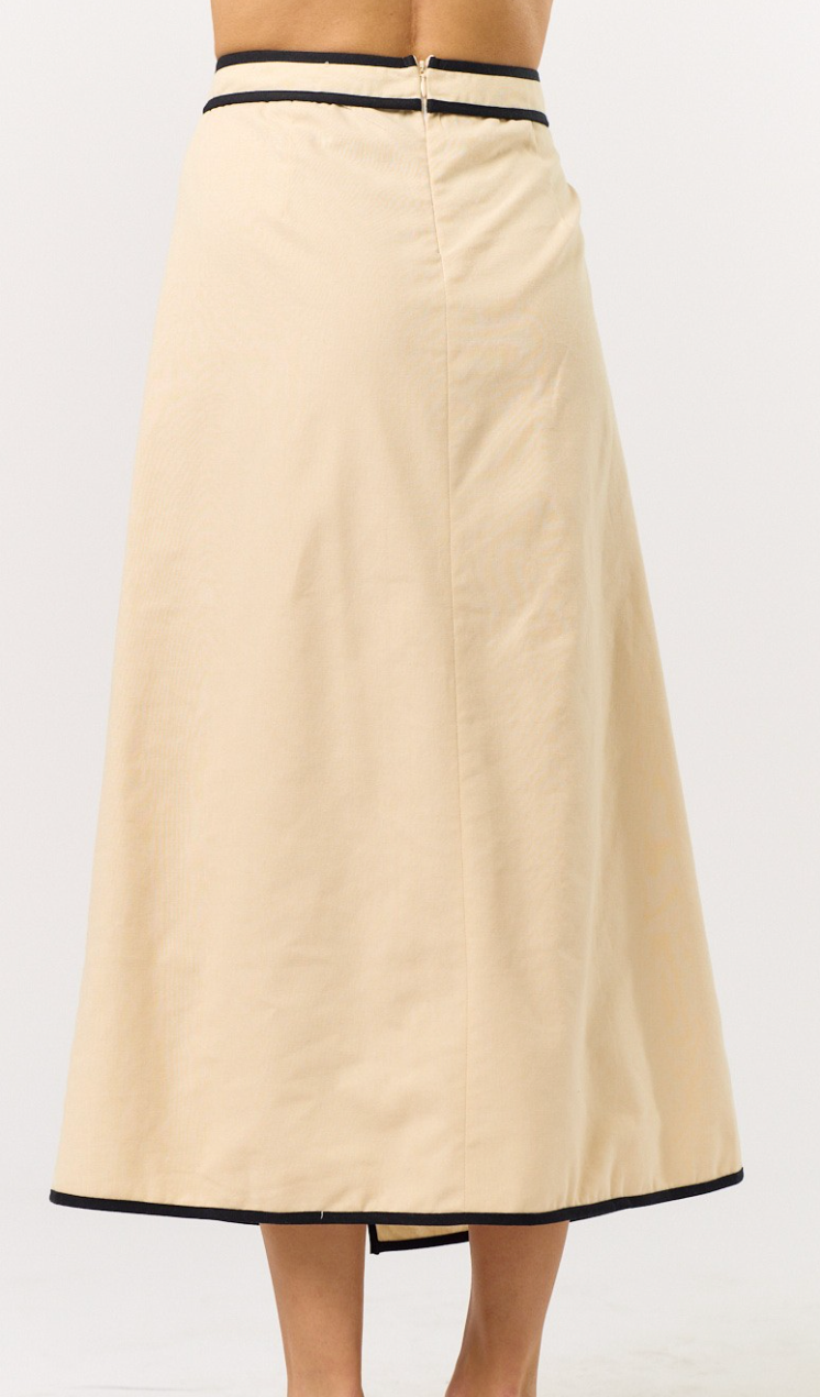 Maxi Wrap Skirt With Contrast Detail (Set)