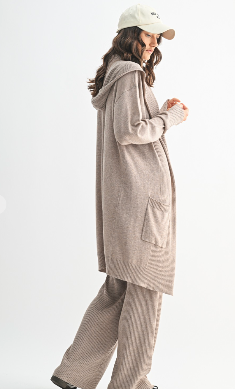 Knit Sweater Hooded Cardigan